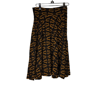 Effie's Heart Rabbit Print Black and Brown A-Line Skirt